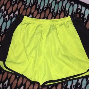 neon yellow shorts